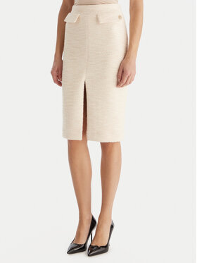 Babylon Babylon Midi suknja S00601 Écru Regular Fit