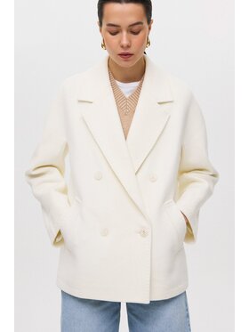 Estro Estro Prechodný kabát ER00117054 Biela Loose Fit
