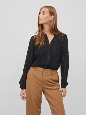 Vila Vila Cămașă Chikka 14082977 Negru Regular Fit