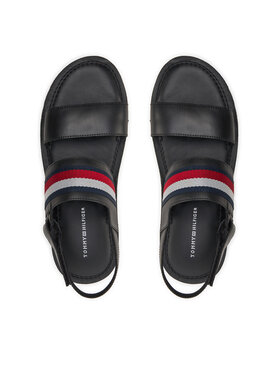 Tommy Hilfiger Sandali Core Hilfiger Lth Strappy Sandal FM0FM05009 Črna