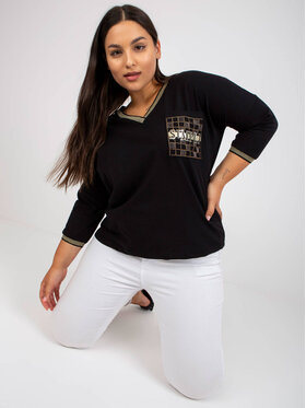 RELEVANCE RELEVANCE Bluzka 223858 Czarny Regular Fit