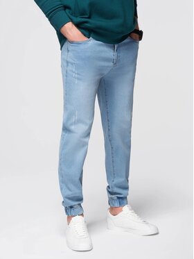 Ombre Ombre Jeansy OM-PADJ-0265 Niebieski Jogger Fit
