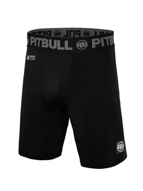 Pit Bull Pit Bull Szorty sportowe Spodenki kompresyjne Performance Pro Plus New Logo S Czarny Slim Fit