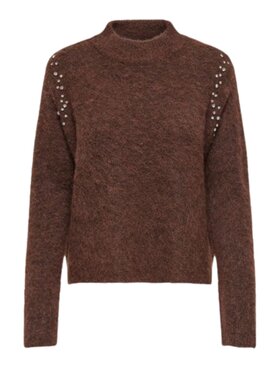 ONLY ONLY Maglione Onlrinalife ls rhinestone Marrone Regular Fit