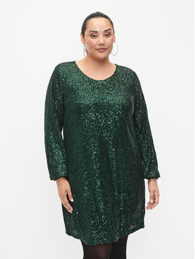 Zizzi Zizzi Kokteilinė suknelė M59218A Žalia Loose Fit