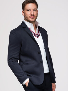 Ombre Ombre Marynarka M170 Granatowy Slim Fit
