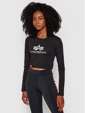 Alpha Industries Alpha Industries Blúz Basic Cropped 116076 Fekete Slim Fit