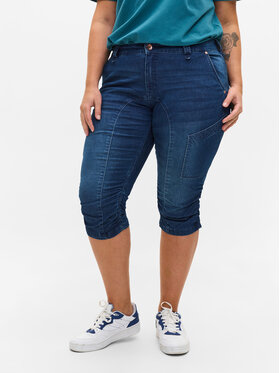 Zizzi Zizzi Džínsové šortky J10111A Tmavomodrá Slim Fit