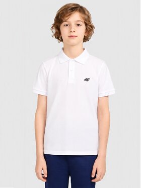 4F 4F Polo 4FJWMM00TPTSM0821 Biały Active Fit