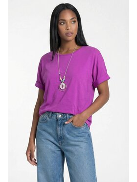 FIGL FIGL Blúzka M1322 Svetlo fialová Loose Fit
