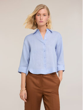 Motivi Motivi Camicia 5020W000521N004 Turchese Cropp Fit