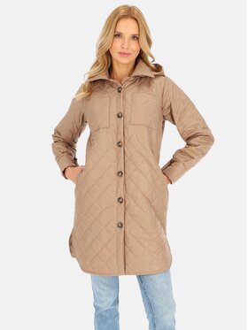 Perso Perso Prechodný kabát BLE241045F Hnedá Regular Fit