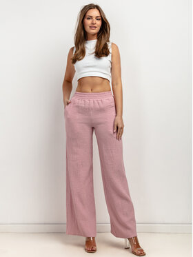 Tessita Tessita Spodnie materiałowe T428/2/XL Różowy Wide Leg