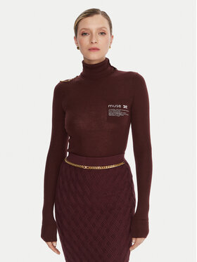 Elisabetta Franchi Elisabetta Franchi Rollkragenpullover MK-43B-57E2-V320 Dunkelrot Regular Fit