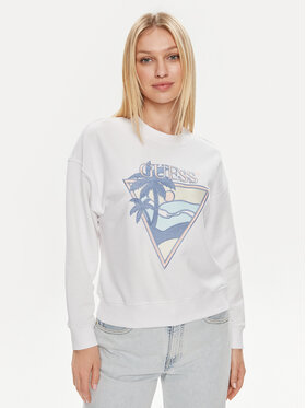 Guess Guess Majica dugih rukava W4GQ11 KBK32 Bijela Relaxed Fit