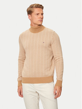 Tommy Hilfiger Tommy Hilfiger Bluză cu gât MW0MW37023 Bej Regular Fit