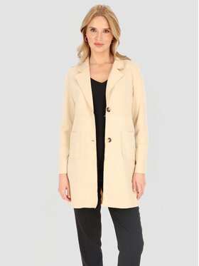 Perso Perso Płaszcz przejściowy BLE251010F Beżowy Regular Fit
