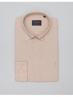 Borgio Borgio Koszula oleggio Beżowy Slim Fit