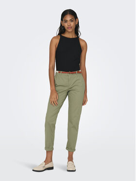 ONLY ONLY Spodnie materiałowe 15218519 Zielony Regular Fit