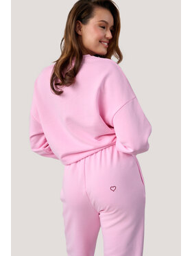 TRIPLES TRIPLES Spodnie dresowe Teddy Love Pink Różowy Straight Fit