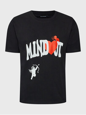 Mindout Mindout T-shirt Unisex Heart Crna Oversize