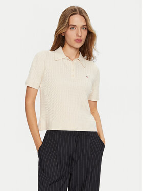Tommy Hilfiger Tommy Hilfiger Polo WW0WW43957 Crema Regular Fit