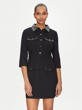 Morgan Morgan Rochie tricotată 251-RUBIBI Negru Slim Fit