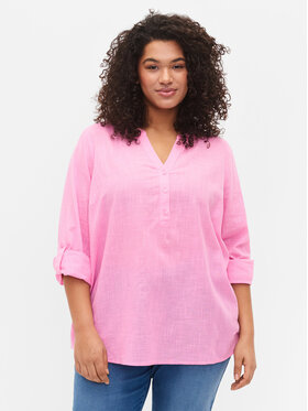 Zizzi Zizzi Särkpluus CA02361A Roosa Regular Fit