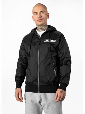 PITBULL PITBULL Kurtka przejściowa Kurtka wiosenna z kapturem Athletic Logo L Czarny Regular Fit