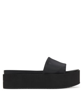 Calvin Klein Jeans Calvin Klein Jeans Şlapi Flatform Sandal Slide In Nylon YW0YW01791 Negru
