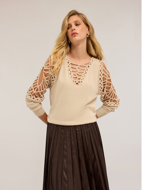 Motivi Motivi Maglione M458W003558N011 Crema Regular Fit