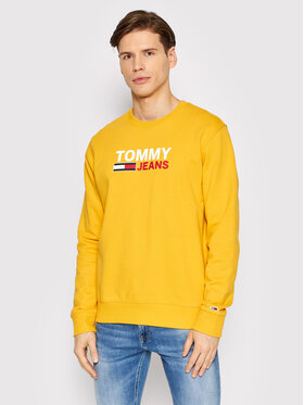 Tommy Jeans Tommy Jeans Pulóver Corp Logo DM0DM12938 Sárga Regular Fit