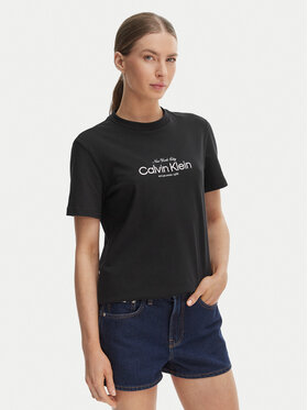 Calvin Klein Jeans Calvin Klein Jeans Marškinėliai NYC Logo LV047F810G Juoda Classic Fit