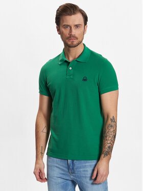 United Colors Of Benetton United Colors Of Benetton Polo 3089J3178 Zielony Slim Fit