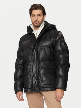 BOSS Boss Кожено яке Jolam 50522219 Черен Relaxed Fit