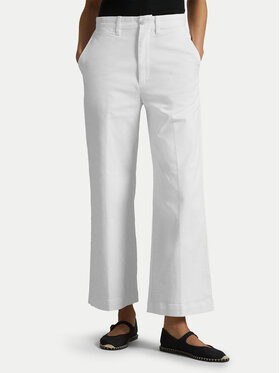 Polo Ralph Lauren Polo Ralph Lauren Kalhoty z materiálu 211873988002 Écru Wide Leg