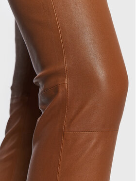 Remain Kožne hlače Snipe Leggings Leather RM1508 Smeđa Slim Fit