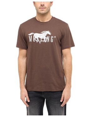 Mustang Mustang T-Shirt Style Austin Brązowy Regular Fit