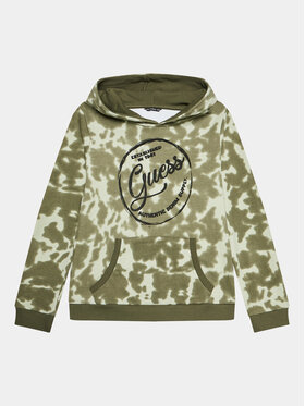Guess Guess Majica dugih rukava L3BQ06 KAD73 Zelena Regular Fit