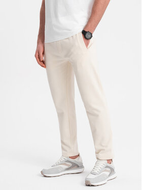 Ombre Ombre Teplákové kalhoty OM-PABS-0206 Écru Regular Fit