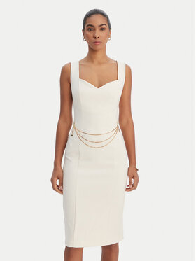 Fracomina Fracomina Rochie cocktail FR26SD2017W42901 Écru Slim Fit