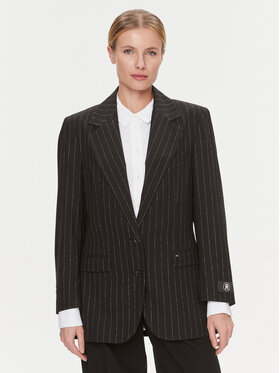 Tommy Hilfiger Tommy Hilfiger Sako Oversized Prep Pinstripe Blazer WW0WW40498 Čierna Regular Fit