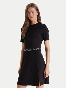 Calvin Klein Jeans Calvin Klein Jeans Pletena obleka LV047F290G Črna Regular Fit