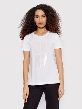 DKNY DKNY T-Shirt P1KMADNA Biały Regular Fit