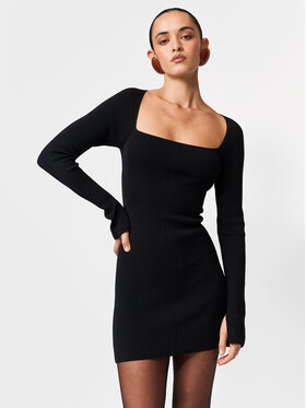 La Mania La Mania Sukienka dzianinowa VENUS Czarny Basic Fit