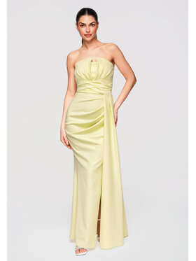 Ombre Ombre Sukienka wieczorowa LA-OM-DLR338 Żółty Slim Fit