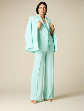 Oltre Oltre Pantaloni di tessuto P022R008885N005 Turchese Baggy Fit