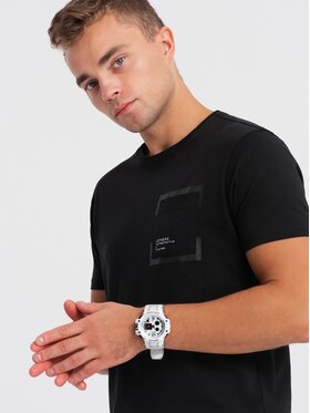 Ombre Ombre T-Shirt OM-TSPT-0154 Černá Regular Fit