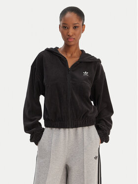adidas adidas Mikina Essentials Chenile KE1117 Čierna Loose Fit