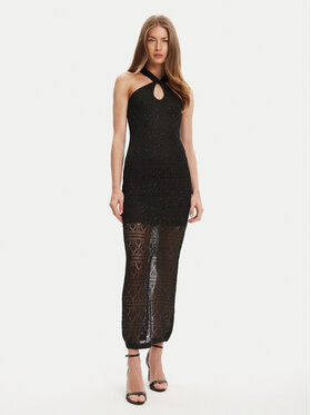 Guess Guess Úpletové šaty W5YK48 Z37G0 Černá Slim Fit